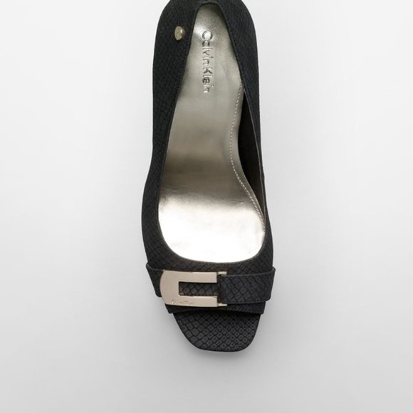 👠 Nine West Open Toe Black Shoes - Picture 3 of 3